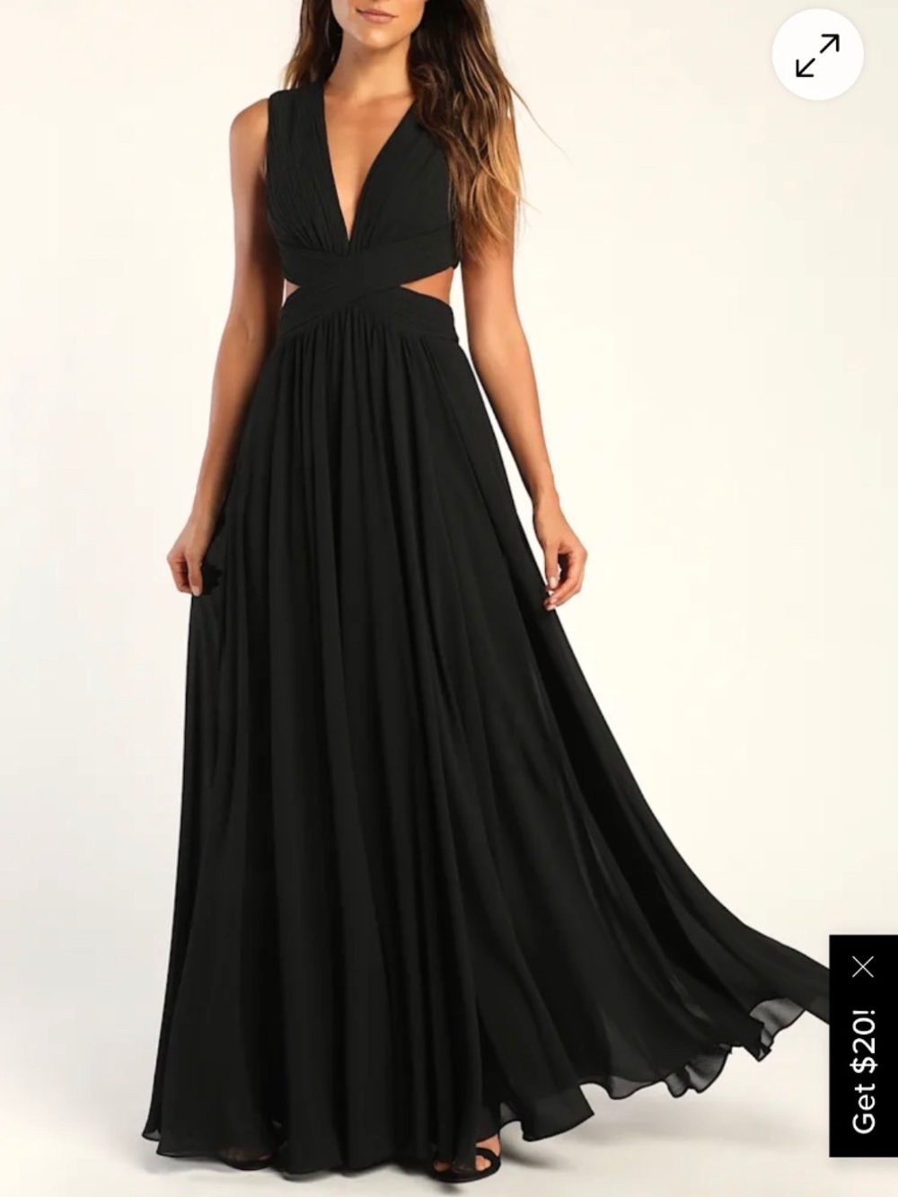 Lulus Vivid Imagination Black Cutout Maxi Dress